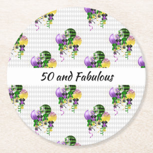 Porta-copo De Papel Redondo 50 e Fabuloso Mardi Gras Ballons