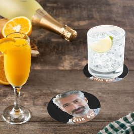 Porta-copo De Papel Redondo 60º aniversário foto personalizada saudação 60 car