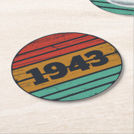 Porta-copo De Papel Redondo 80 de aniversário personalizado de oitocentos dias