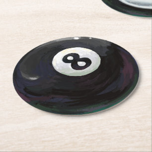 Porta-copo De Papel Redondo 8 Ball