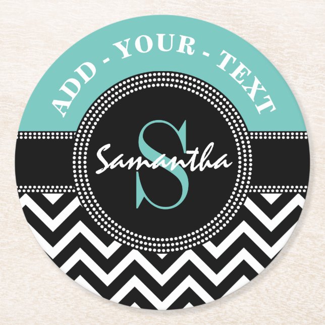 Porta-copo De Papel Redondo A bolsa mensageifesta de aniversario elegante (Frente)