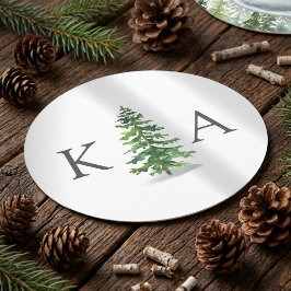 Porta-copo De Papel Redondo A Coleção de Casamentos da Floresta de Pinheiros d