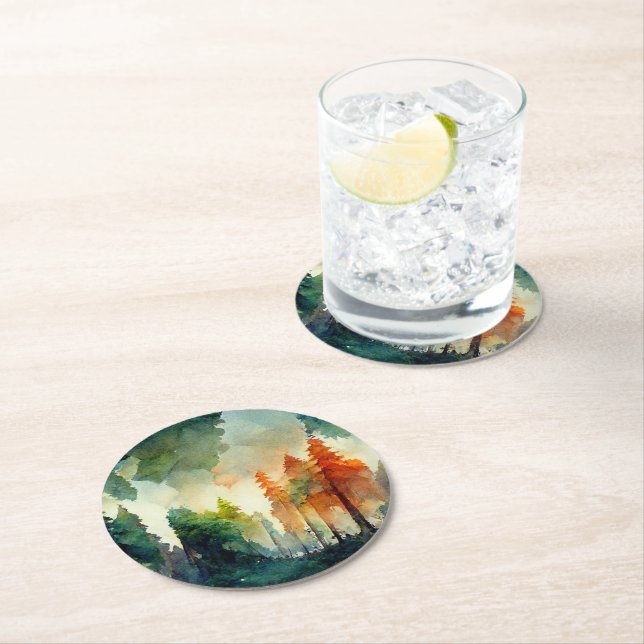 Porta-copo De Papel Redondo A Floresta (natureza) (Insitu)