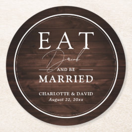 Porta-copo De Papel Redondo A Madeira Rústica Barn Come Bebida e Casa-Se