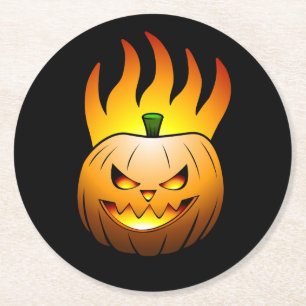 Porta-copo De Papel Redondo Abóbora de Halloween Jack O'lantern
