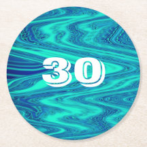 Abstrato de aniversário de 30 anos de Ondas Azuis