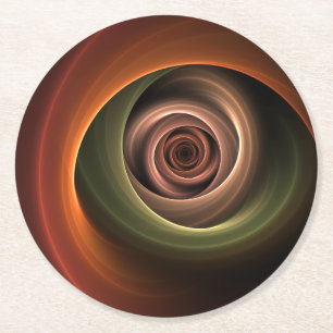 Porta-copo De Papel Redondo abstrato espiral 3D Cores quentes quentes Arte Fra