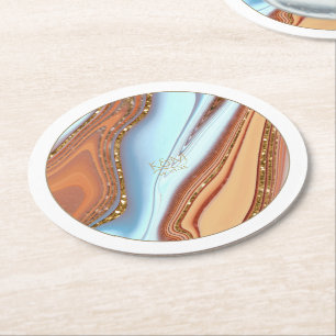 Porta-copo De Papel Redondo Abstrato Glitter Strata Wedding SW ID903