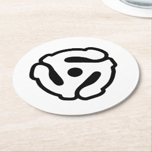 Porta-copo De Papel Redondo Adaptador de vinilo de 7 polegadas e 45 rpm, inser