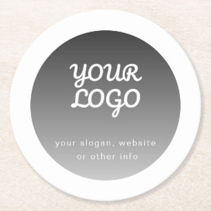 Porta-copo De Papel Redondo Adicionar logotipo   Borda Branca com Gradiente de