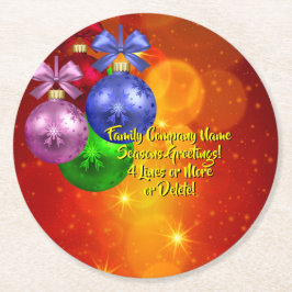 Porta-copo De Papel Redondo Adicionar Texto de Nome Correspondente ao Natal