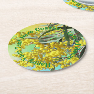 Porta-copo De Papel Redondo Adicionar Texto Wattle & Gum Deixa Aussie