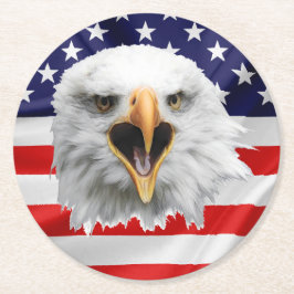 Porta-copo De Papel Redondo Águia careca agradando presente patriótico
