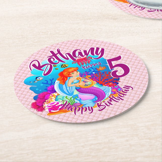 Porta-copo De Papel Redondo Alterar Nome de Idade Personalizar Festa de aniver (Angulado)