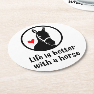 Porta-copo De Papel Redondo Amante de Cavalos Fofo Fazendão Western Equestre