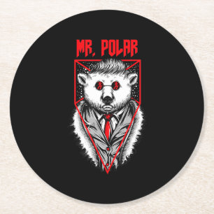 Porta-copo De Papel Redondo Amante de os animais Polar Design A Engraçado Do