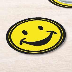 Porta-copo De Papel Redondo Amarelo engraçado + seu traseiro. & ideias