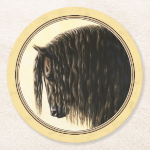 Porta-copo De Papel Redondo Amarelo Frísia Draft Horse