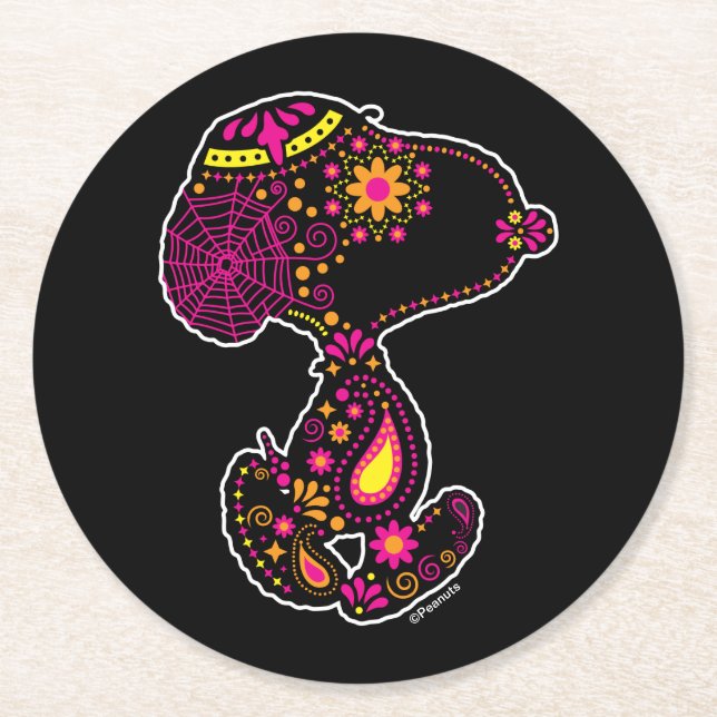 Porta-copo De Papel Redondo Amendoins | Dia Decorado do Cão (Frente)