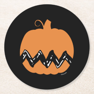 Porta-copo De Papel Redondo Amendoins   Pumpkin Laranja Charlie Brown
