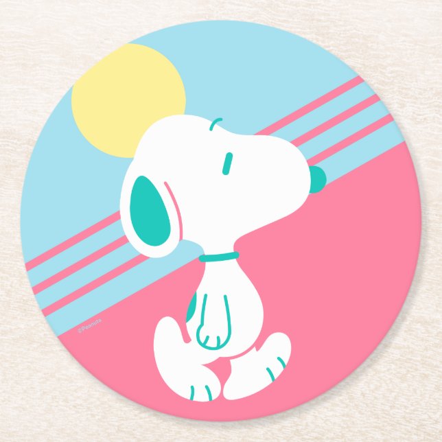Porta-copo De Papel Redondo Amendoins | Snoopy Deco Dreams Sun (Frente)