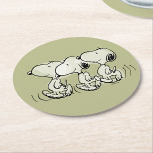 Porta-copo De Papel Redondo Amendoins   Snoopy Walking Alto