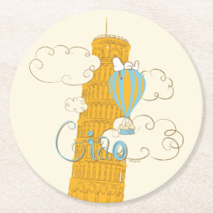 Porta-copo De Papel Redondo Amendoins   Snoopy & Woodstock Ciao