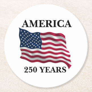 Porta-copo De Papel Redondo America 250 Years Flag