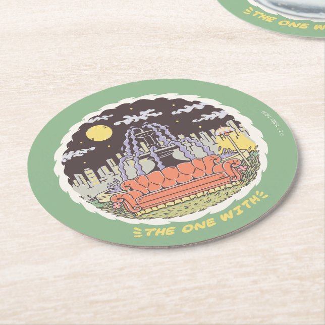 Porta-copo De Papel Redondo AMIGOS™ | Fonte dos desenhos animados (Angulado)