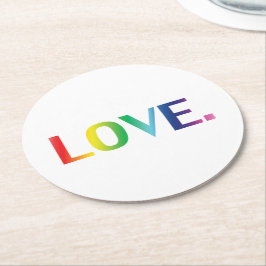 Porta-copo De Papel Redondo Amor, orgulho lgbt lgbtq gay quedas cores do arco-