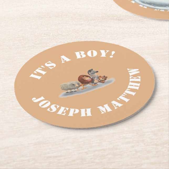 Porta-copo De Papel Redondo Animais Enchidos Cujos Animais Foram Considerados (Angulado)