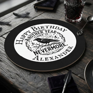 Porta-copo De Papel Redondo Aniversário Corvo Preto Gótico Nevermore