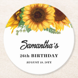 Porta-copo De Papel Redondo Aniversário Russo de Girassol