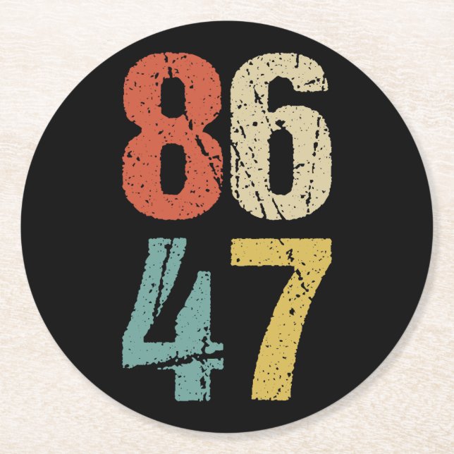 Porta-copo De Papel Redondo Anti-Trump - 86 47 I (Frente)