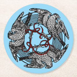 Porta-copo De Papel Redondo Antiguidade: Três Hawks William de Morgan