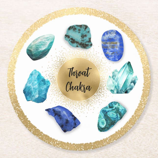 Porta-copo De Papel Redondo *~* AP64 Emoto Water Elixir Throat Chakra (Frente)