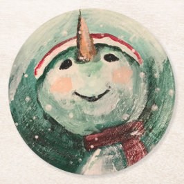 Porta-copo De Papel Redondo Apenas observando a neve