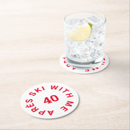 Porta-copo De Papel Redondo Après Ski Comigo 40 Festa aniversário de 40 anos V