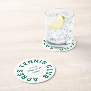 Porta-copo De Papel Redondo Après Tennis Club Custom Green Crest