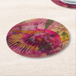 Porta-copo De Papel Redondo Aquarela E Abstrato De Tinta Belas Artes