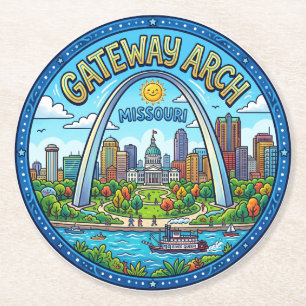 Porta-copo De Papel Redondo Arco Gateway St. Louis Missouri