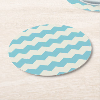 Porta-copo De Papel Redondo Areia branca azul tropical Chevron