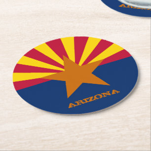 Porta-copo De Papel Redondo Arizona Flag & Arizona State USA fãs/esportivos do