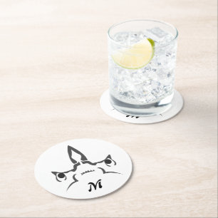 Porta-copo De Papel Redondo Arte de Linha de Tubarão-Hammerhead Irritada