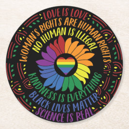 Porta-copo De Papel Redondo Arte de Palavras sobre Justiça Social