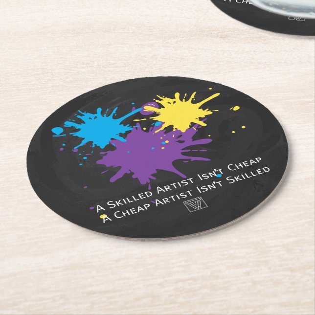 Porta-copo De Papel Redondo Arte Não É Barata (Angulado)