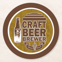 Porta-copo De Papel Redondo Artesanato Cervejeira - Castanho