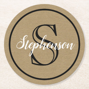 Porta-copo De Papel Redondo Artesanato Monograma - Aspecto em Papel