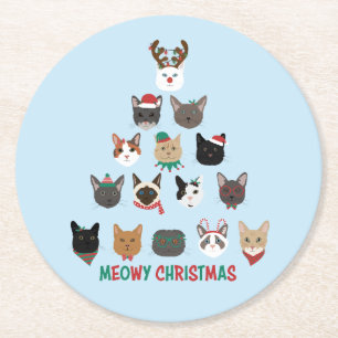 Porta-copo De Papel Redondo Árvore de Natal de Cat