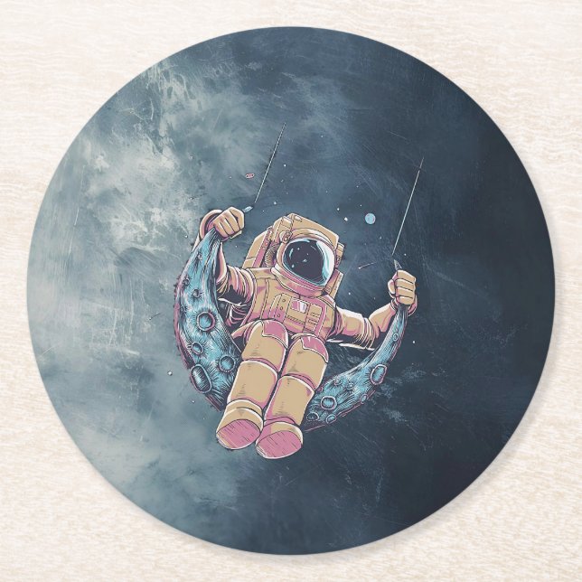 Porta-copo De Papel Redondo Astronauta (Frente)
